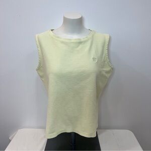 Women's Pale Yellow Presswick & Moore Sleeveless 100% Cotton Top